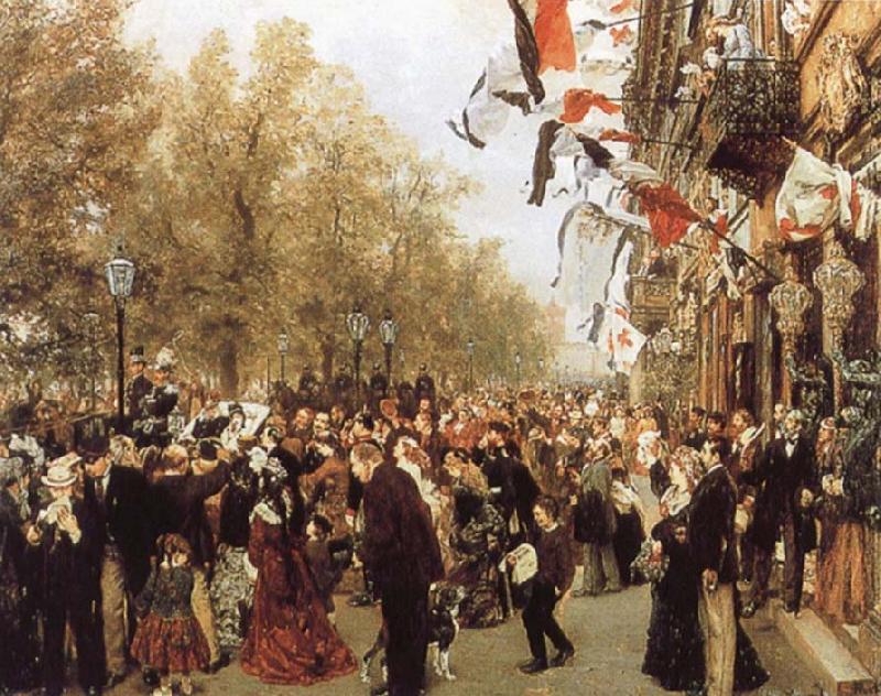 Adolph von Menzel Departure of King Whilelm i for the Front oil painting picture